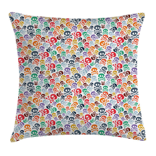 Homewish Halloween Kissenbezug - Gotischer Schädel & Krähen Design 50x50 Cm